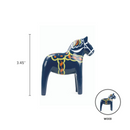 Large Blue Swedish Dala Horse Wood Figurine