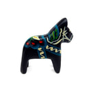 Black Swedish Dala Horse Wooden Figurine