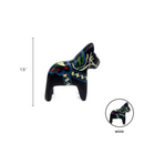 Black Swedish Dala Horse Wooden Figurine