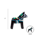 Black Swedish Dala Horse Wooden Figurine