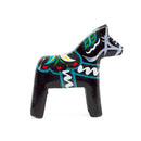 Black Swedish Dala Horse Wooden Figurine