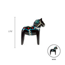 Black Swedish Dala Horse Wooden Figurine