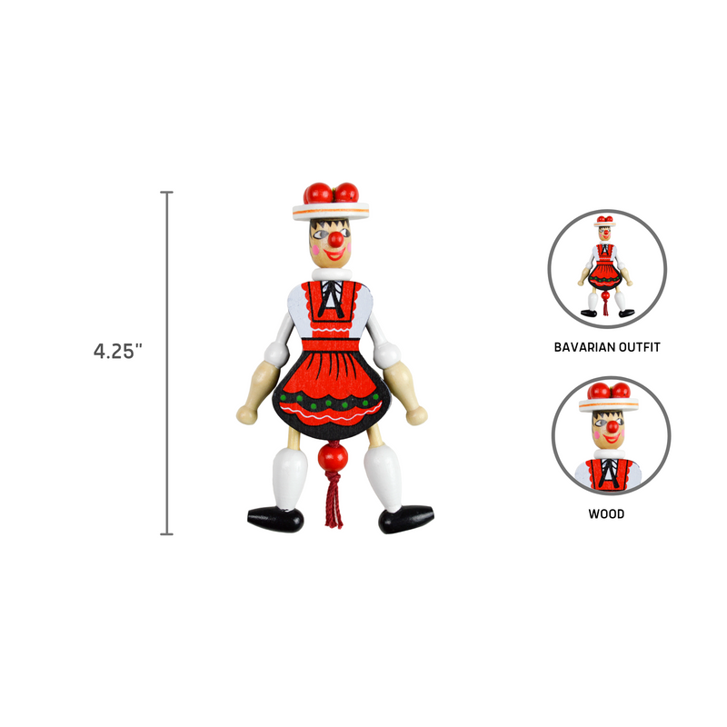 Bavarian Girl Wooden Jumping Jack Toy