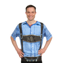 Realistic Costume Lederhosen Faux Blue Shirt