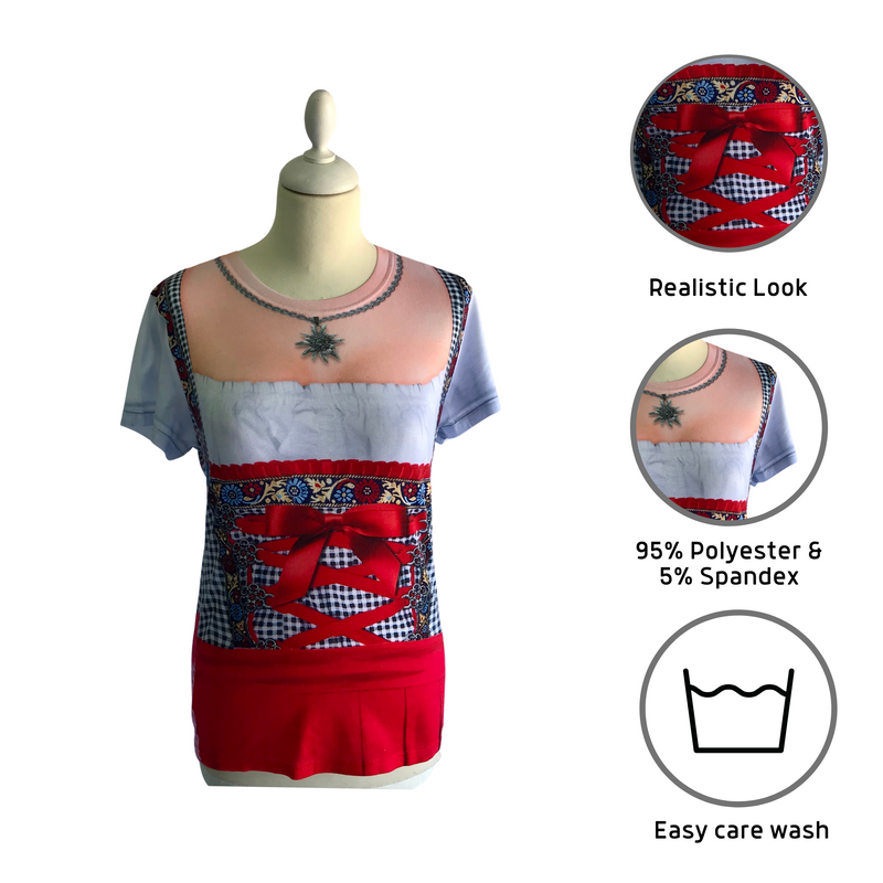 Realistic Costume Youth Dirndl Faux Shirt