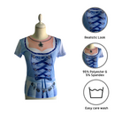 Realistic Costume Dirndl Faux Blue Shirt