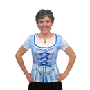 Realistic Costume Dirndl Faux Blue Shirt