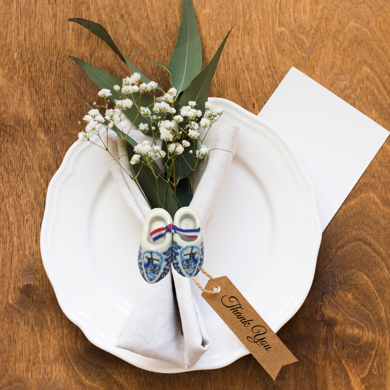 Holland Wooden Shoes Deluxe Blue White