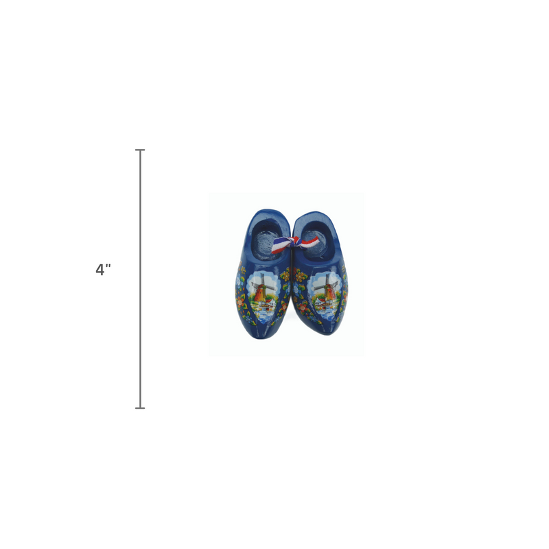 Decorative Dutch Wooden Shoe Clogs Landscape Design Blue 4"