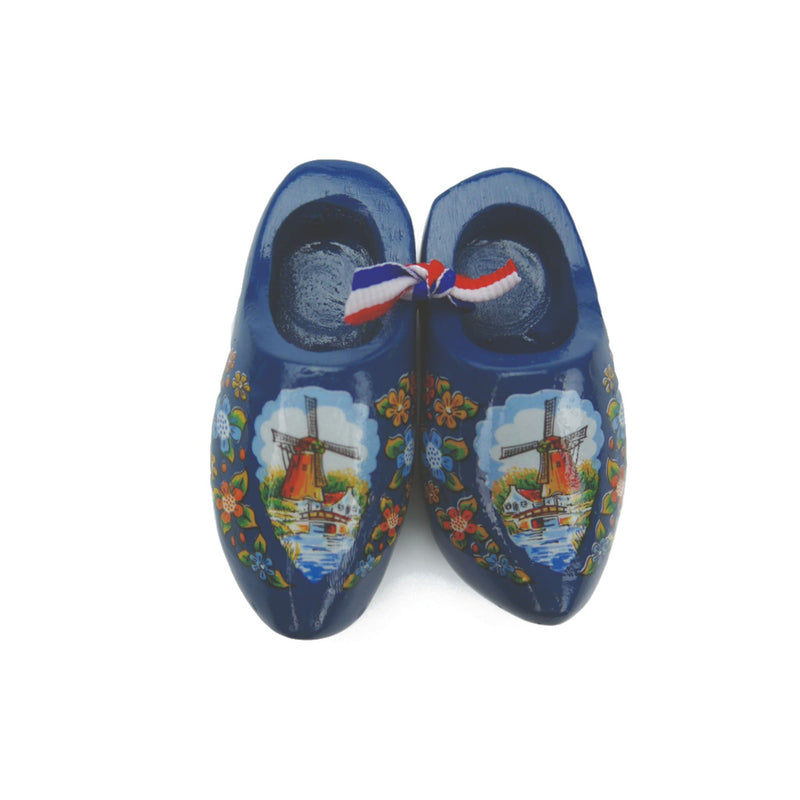 Decorative Dutch Wooden Shoe Clogs Landscape Design Blue 4"