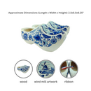 Decorative Dutch Shoe Clogs w/ Windmill Blue and White Design-6.5"