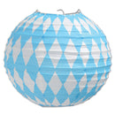 Oktoberfest Paper Lanterns, 9-1/2-Inch, Blue/White - ScandinavianGiftOutlet