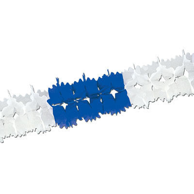 Blue and White Oktoberfest Pageant Garland Decoration 14 Feet - ScandinavianGiftOutlet