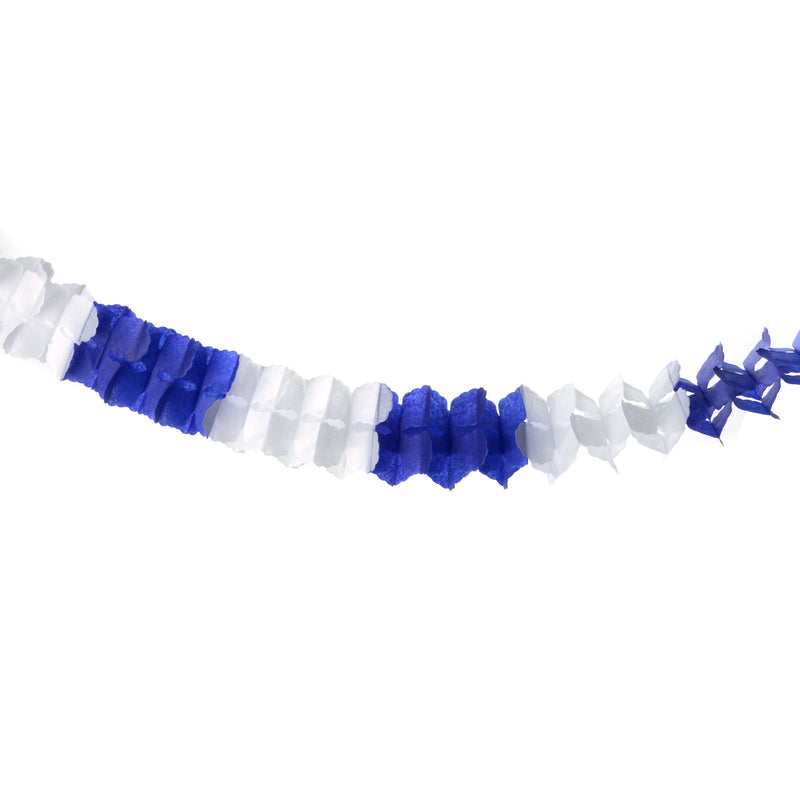 Blue and White Oktoberfest Tissue Garland Party Decorations - ScandinavianGiftOutlet