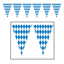 120 Foot Oktoberfest Bavarian Check Flag Pennant Banner - ScandinavianGiftOutlet