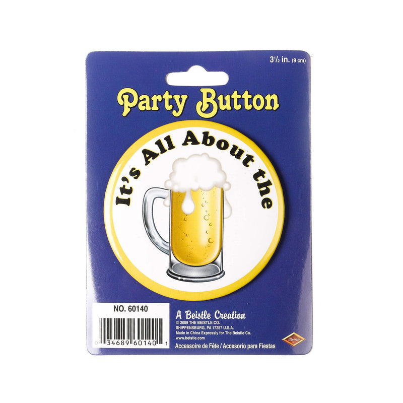 It's All About The Beer 3.5" Oktoberfest German Party Costume Buttons - ScandinavianGiftOutlet