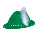 Oktoberfest Costume Green Velour Tyrolean Hat - ScandinavianGiftOutlet