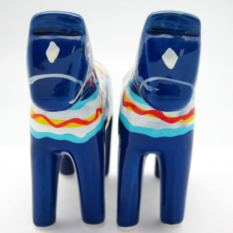 Blue Dala Horse Salt and Pepper Shakers