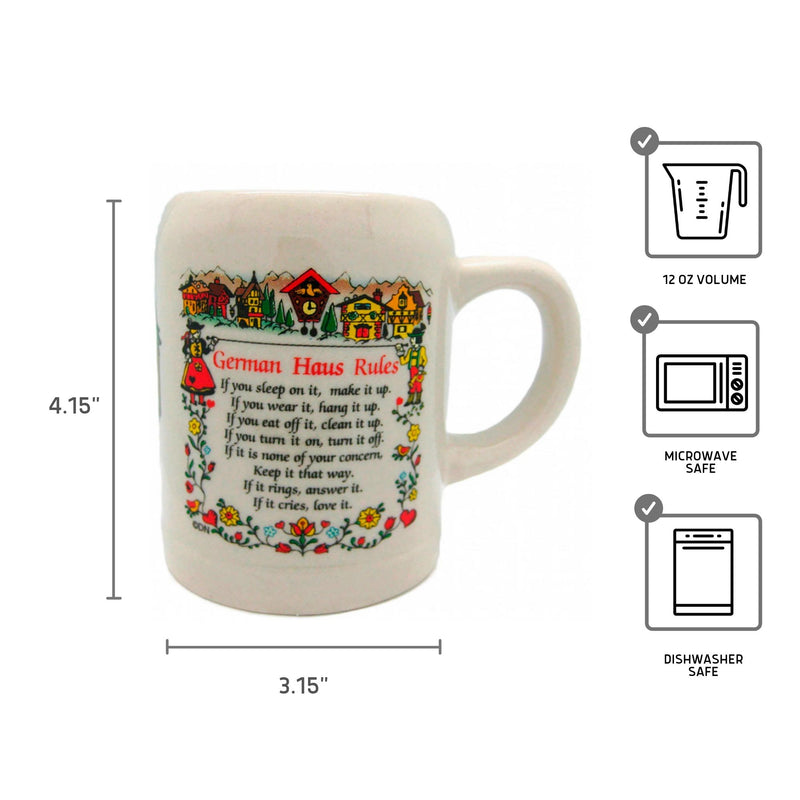 German Coffee Mug with German Haus Rules