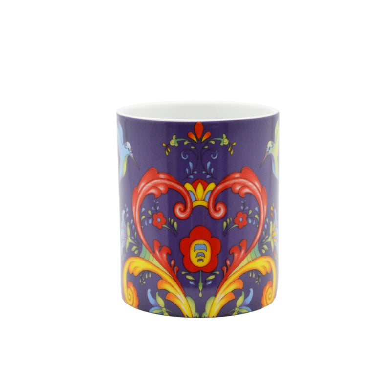 Blue Rosemaling Ceramic Coffee Cup - ScandinavianGiftOutlet