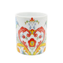 White Rosemaling Ceramic Coffee Cup - ScandinavianGiftOutlet