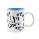 "Opa is the Greatest" / Blue Ceramic Coffee Mug - ScandinavianGiftOutlet