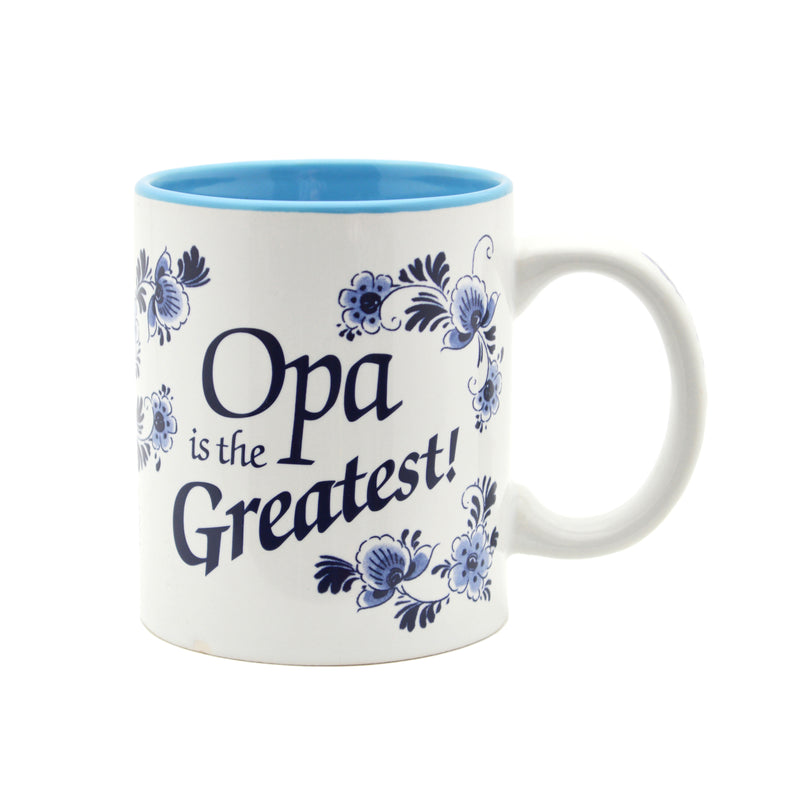 "Opa is the Greatest" / Blue Ceramic Coffee Mug - ScandinavianGiftOutlet