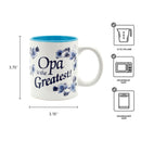 "Opa is the Greatest" Gifts / Blue Ceramic Coffee Mug