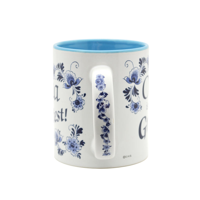 "Oma is the Greatest" / Blue Ceramic Coffee Mug - ScandinavianGiftOutlet