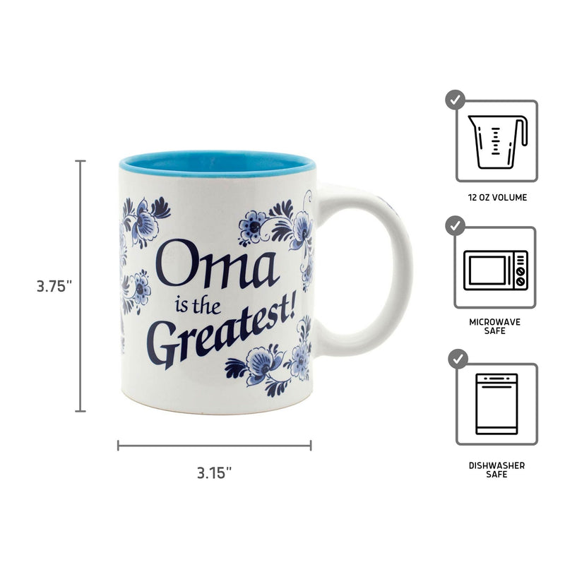 "Oma is the Greatest" / Blue Ceramic Coffee Mug