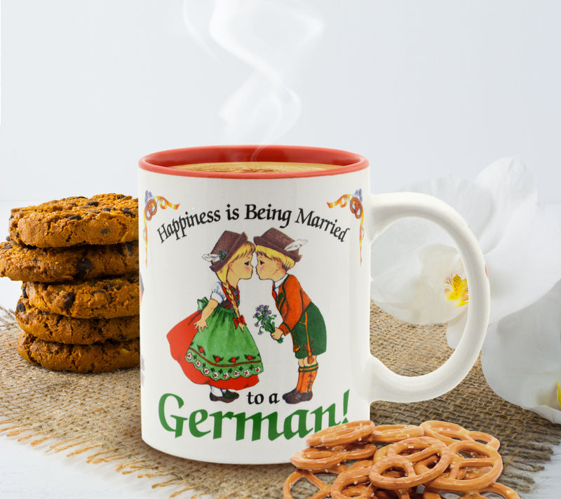 "Happiness is Being Married To A German" Coffee Mug