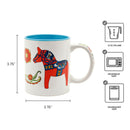 Red Dala Horse & Blue Dala Horse Coffee Mug