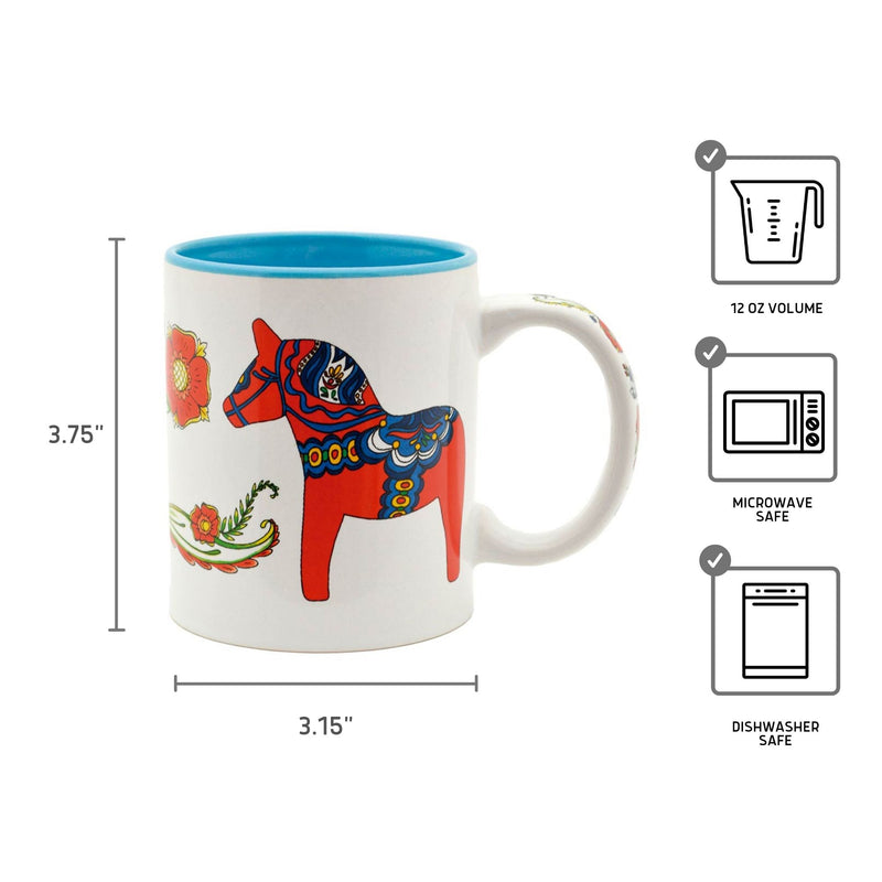 Red Dala Horse & Blue Dala Horse Coffee Mug