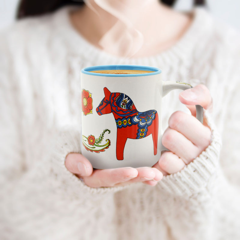 Red Dala Horse & Blue Dala Horse Coffee Mug