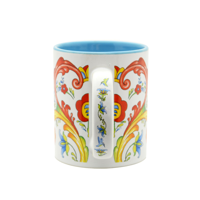 Rosemaling & Hummingbird Coffee Mug - ScandinavianGiftOutlet