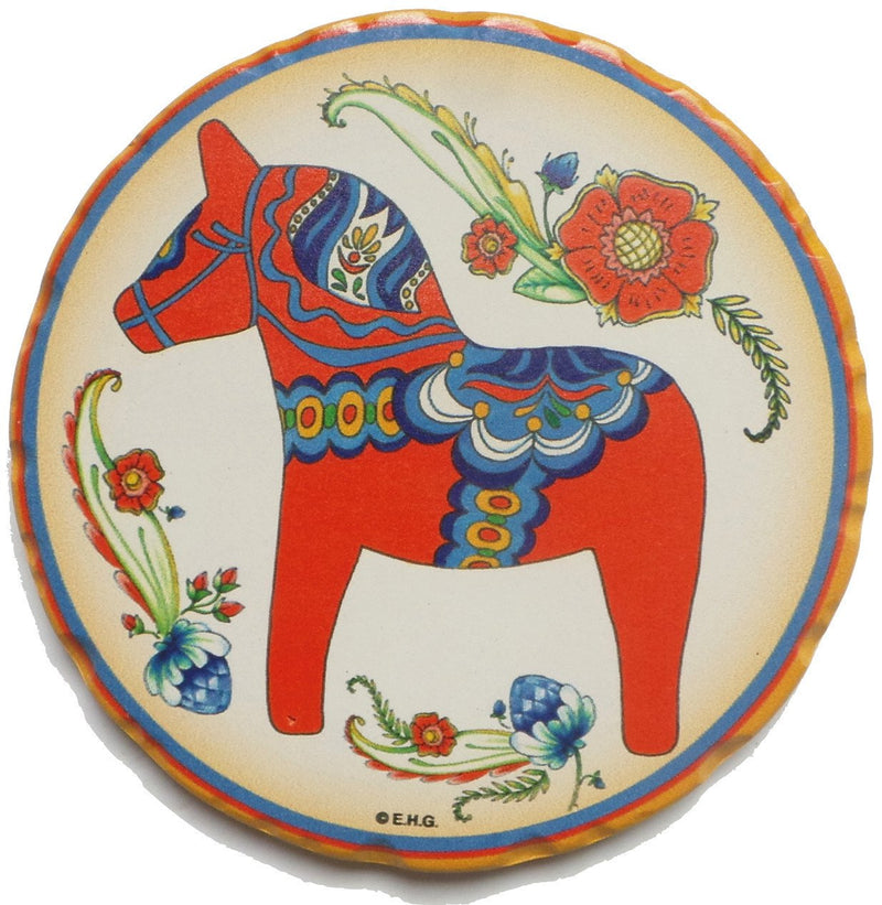 Ceramic Coaster Swedish Red Dala Horse
