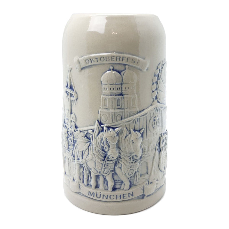 Collectible Oktoberfest Beerwagon Engraved Stoneware Stein 