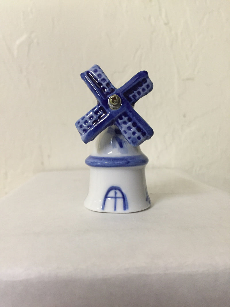 Blue & White Decorative Post Windmill - ScandinavianGiftOutlet