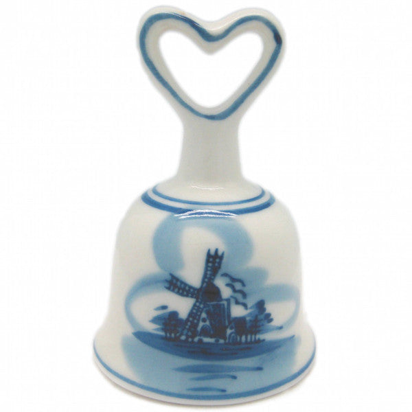 Collector Windmill Blue and White Bell with Heart - ScandinavianGiftOutlet
