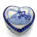 Blue & White Ring Box Embossed Windmill Design - ScandinavianGiftOutlet