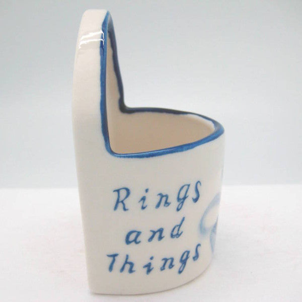 Blue and White Ring Box ("Rings & Things") - ScandinavianGiftOutlet