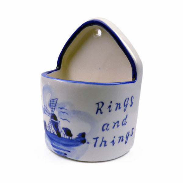 Blue and White Ring Box ("Rings & Things") - ScandinavianGiftOutlet