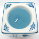 Blue Votive Candles Embossed Mill & Kiss - ScandinavianGiftOutlet