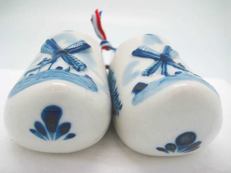 Delft Shoe Pair with Embossed Windmill Design - ScandinavianGiftOutlet