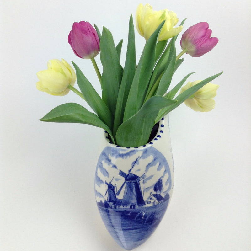 Large Single Ceramic Ornamental Delft Wooden Shoe - ScandinavianGiftOutlet