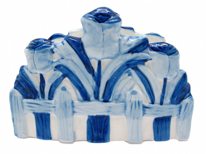 Porcelain Napkin Holder with Tulip - ScandinavianGiftOutlet