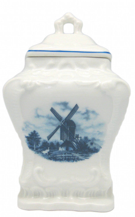 Ceramic Coffee Canister Delft Blue & White - ScandinavianGiftOutlet