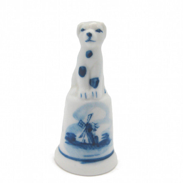 Collectible Thimble Blue and White Dog - ScandinavianGiftOutlet