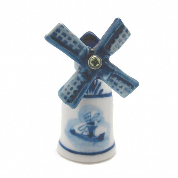 Collectible Thimble Blue and White Windmill - ScandinavianGiftOutlet