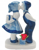Ceramic Delft Blue Kiss with Tulips - ScandinavianGiftOutlet